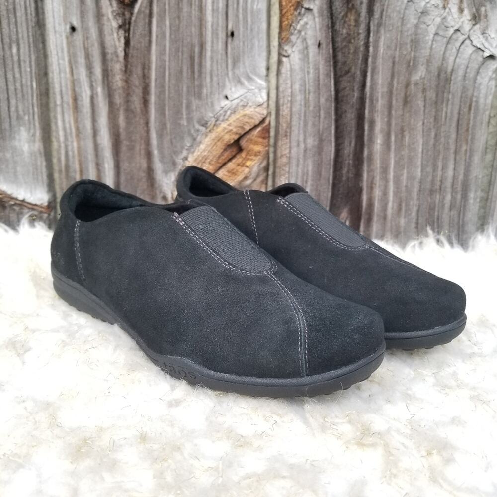 Suede Sport Mocs Taos Center Peace Black Moccasins Size 7 Leather Light Hiker